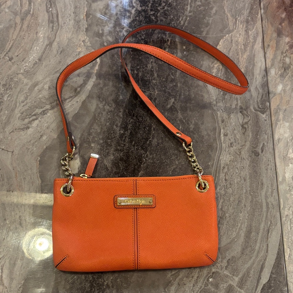 Calvin Klein Vibrant Orange Crossbody Bag